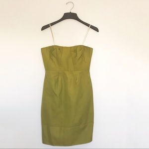 JCrew Strapless Green Dress Size 6